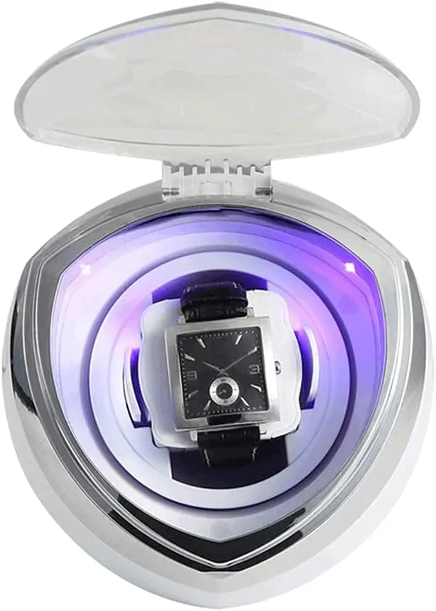 Watch Winders 4 Rotation Modes with Quiet Motor Multi-Function Accessories Box Single Modern Portable Home LED Light Automatic Watch Winder