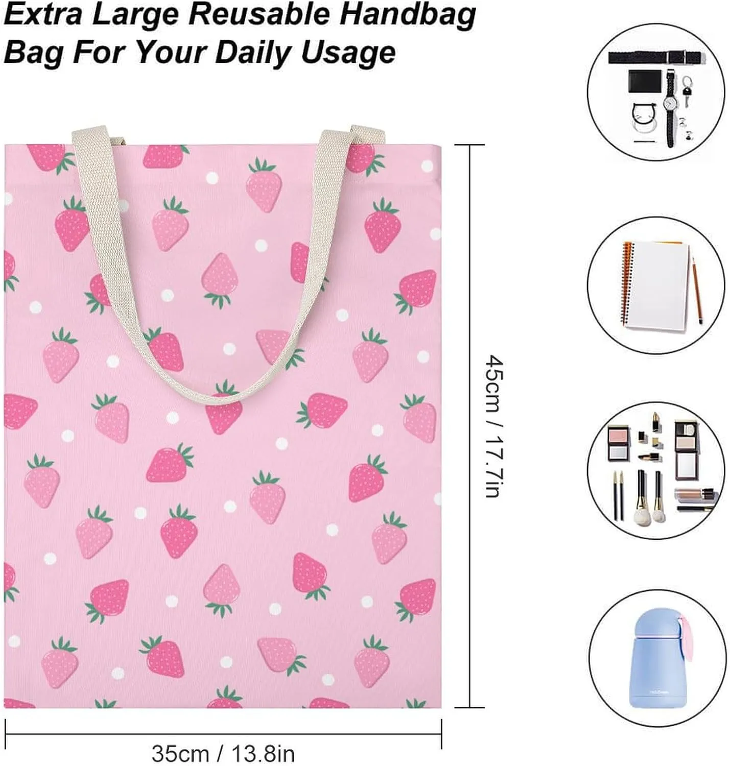 Water Fire Softball Baseball Portable Canvas Tote Bag with Double-sided Printing Unisex