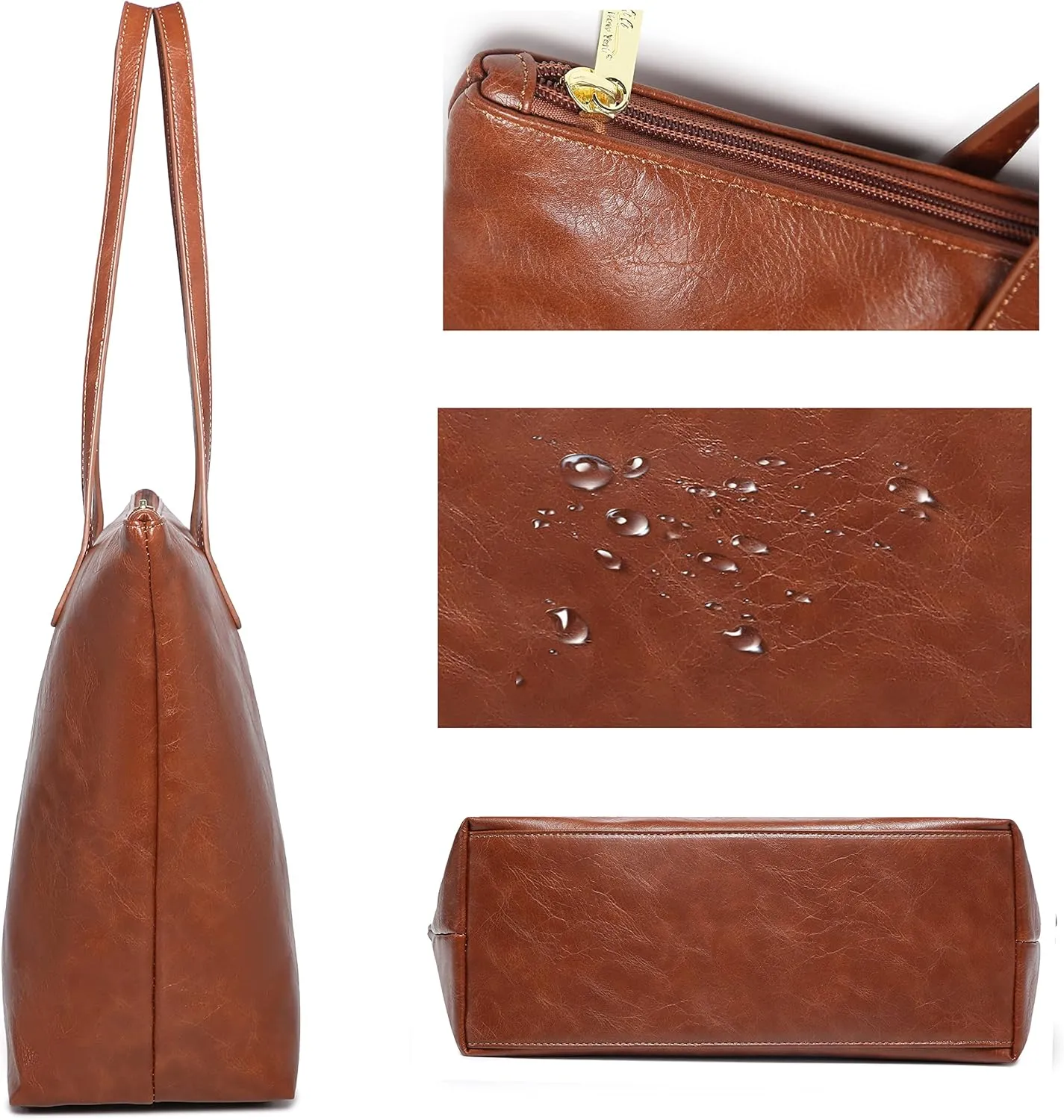 Water Resistance Light Weight Leather Tote Bag Big Capacity Handbag Shoulder Bag
