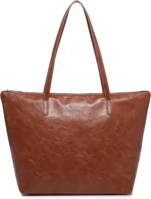 Water Resistance Light Weight Leather Tote Bag Big Capacity Handbag Shoulder Bag