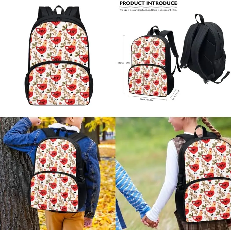 Watercolor Butterfly 3 Pcs 17" School Backpack Set, Colorful Splash Lunchbox Pack Holder Pencil Case Fluid Painting Butterflies Insulated Lunch Bag Rucksack Bookbags