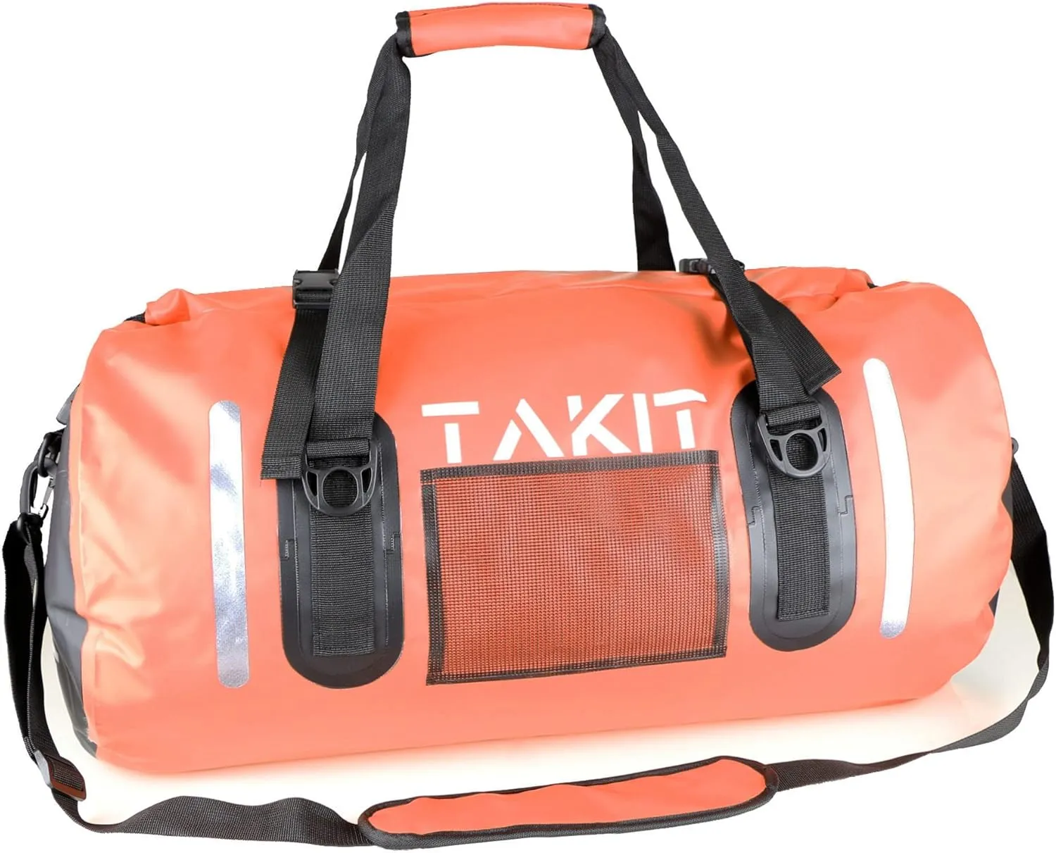Waterproof Duffle Bag Travel Dry Bag 500D PVC for Motorcycle Tail Kayaking Rafting Boating Swimming Camping Hiking Beach Fishing (Orange, 60L)