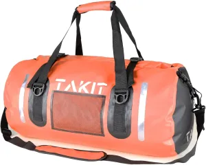 Waterproof Duffle Bag Travel Dry Bag 500D PVC for Motorcycle Tail Kayaking Rafting Boating Swimming Camping Hiking Beach Fishing (Orange, 60L)