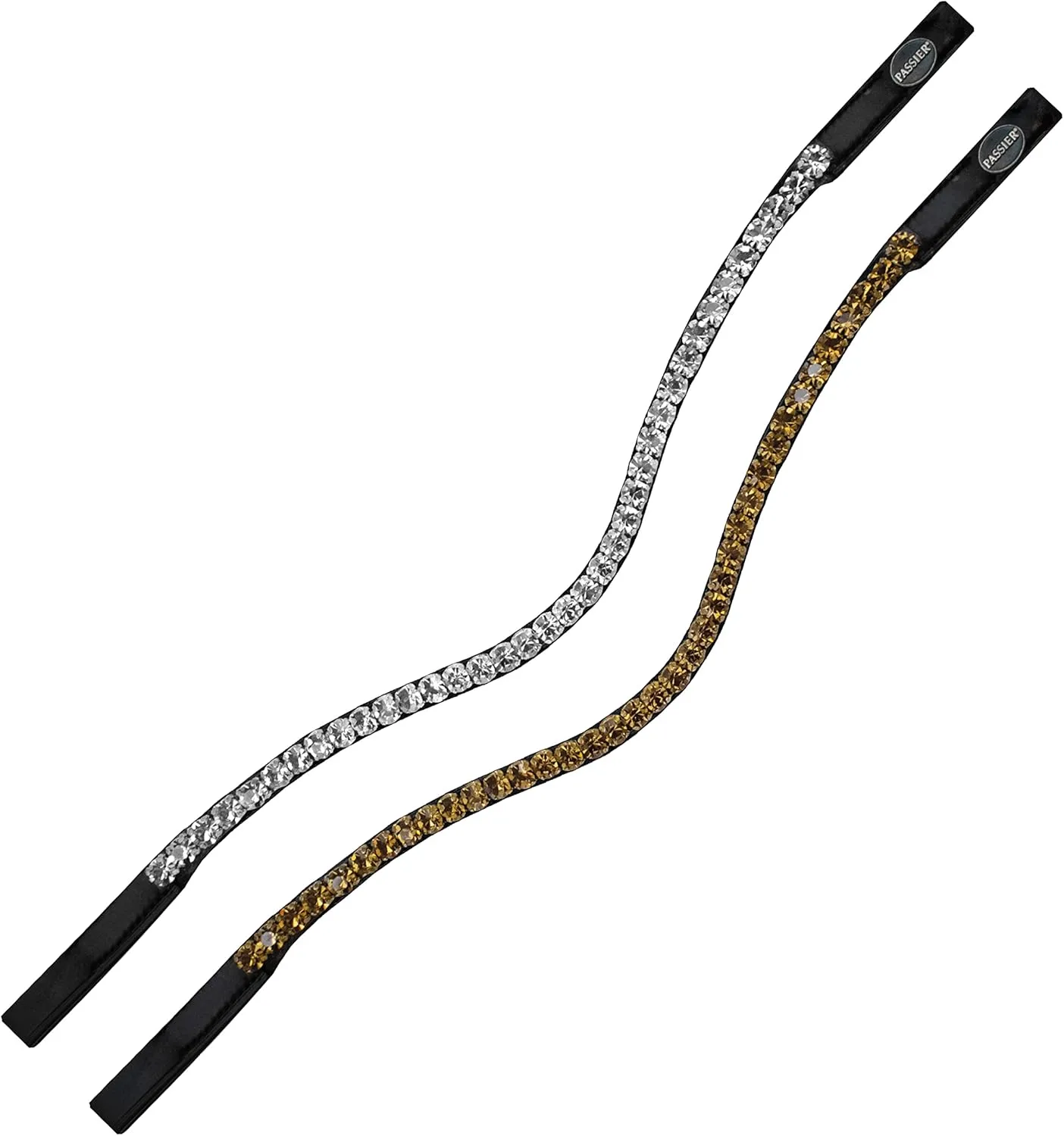 Waved brownband with XL Premium Crystals
