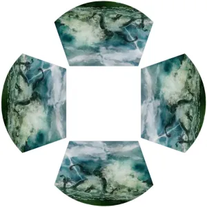 Wedge Table Mats Set of 4 Round Table Placemats Ocean Kraken Giant Octopus Storm Wedge Placemats Round Mat Vinyl Wipeable Placemats for Dining Tables Farmhouse Kitchen