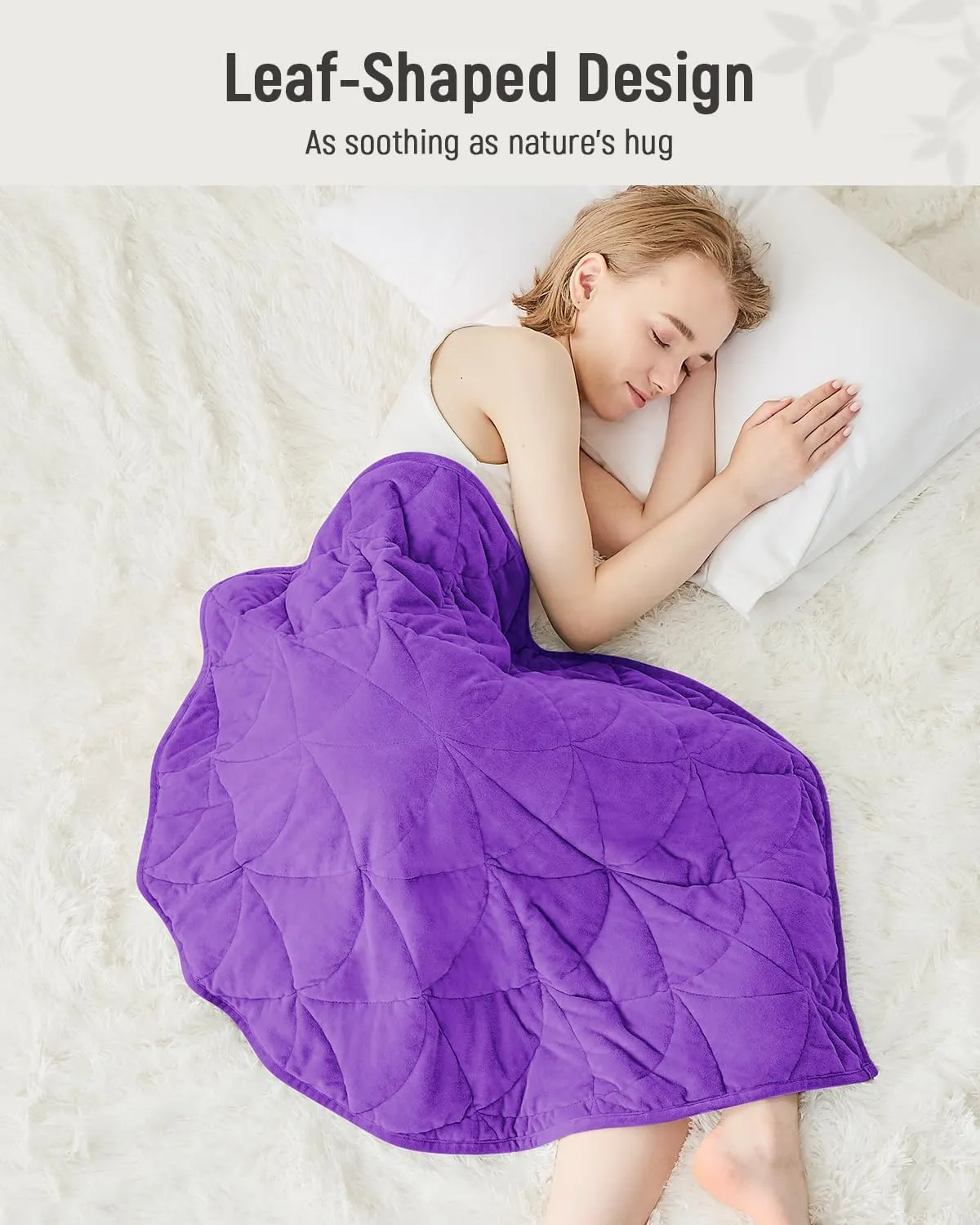 Weighted Lap Blanket 5 lbs for Adults, Luxury Soft Small Weighted Blanket, Compact Portable Weighted Lap Pad for Relaxation, Sleeping, Travel, All-Season Use, Deep Purple, 30" x 40"
