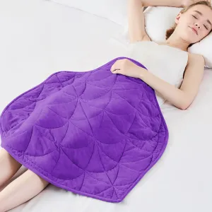 Weighted Lap Blanket 5 lbs for Adults, Luxury Soft Small Weighted Blanket, Compact Portable Weighted Lap Pad for Relaxation, Sleeping, Travel, All-Season Use, Deep Purple, 30" x 40"