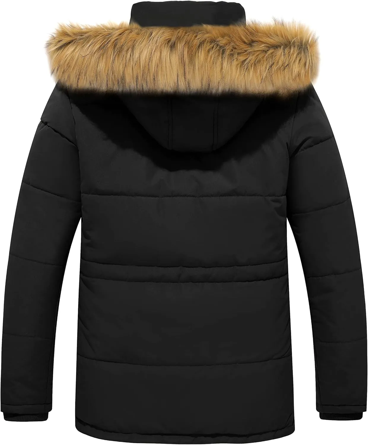 WenVen Men's Winter Coat Warm Parka Jacket with Faux Fur Removable Hood