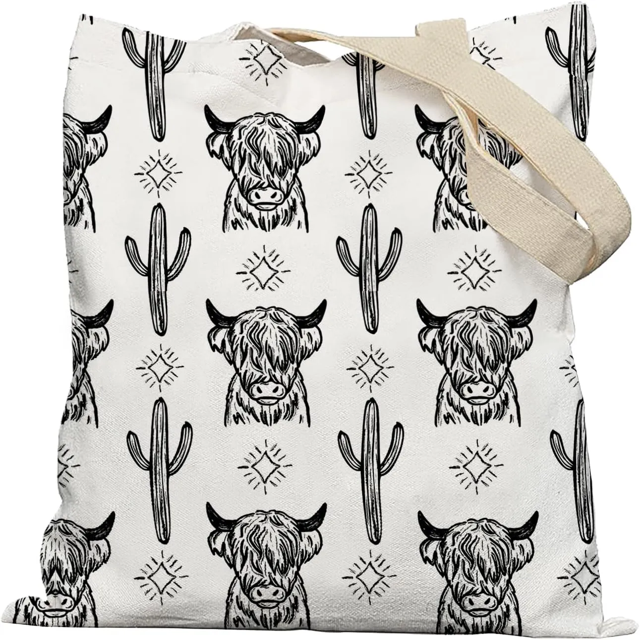 Western Tote Bag, Western Cow Canvas Tote Bags for Women, Western Gifts for Women, Cowgirl Gifts, Western Stuff for Women, Cowgirl Stuff, Reusable Grocery Bags Shopping Bags