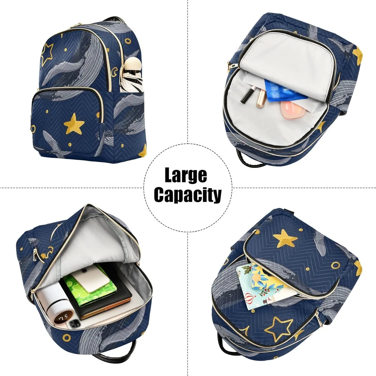 Whale Mini Backpack Purse for Women Cute Backpack Light Weight Fashion Daypack for Work Travel Daily Backpack with Leather Carrying Handle (Medium Pattren 2)