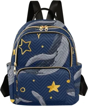 Whale Mini Backpack Purse for Women Cute Backpack Light Weight Fashion Daypack for Work Travel Daily Backpack with Leather Carrying Handle (Medium Pattren 2)