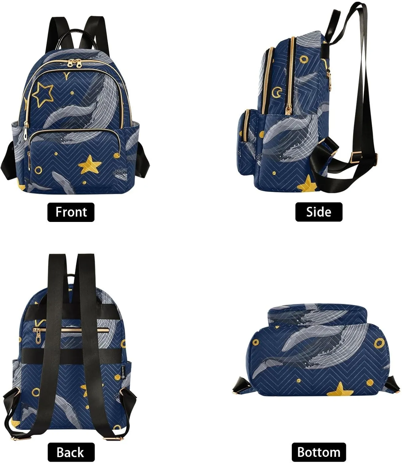 Whale Mini Backpack Purse for Women Cute Backpack Light Weight Fashion Daypack for Work Travel Daily Backpack with Leather Carrying Handle (Medium Pattren 2)