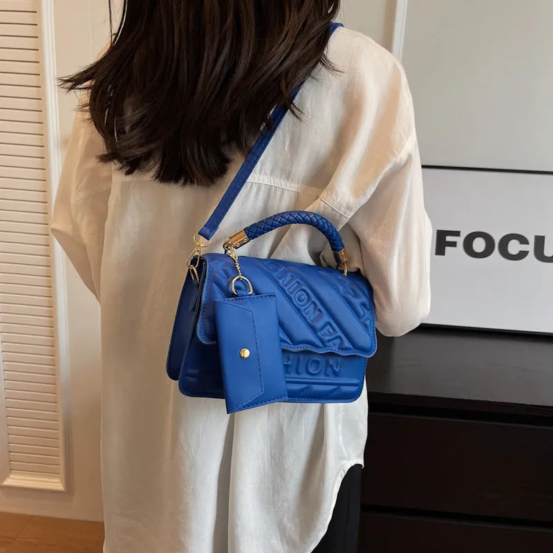 Wholesale Solid Color Embossed Shoulder Bag