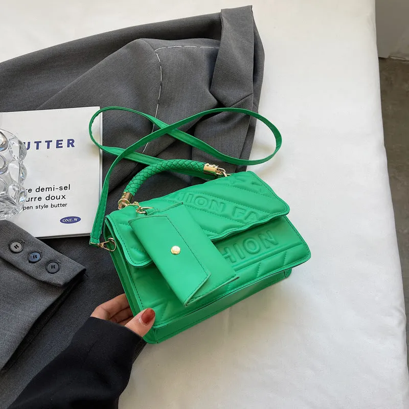 Wholesale Solid Color Embossed Shoulder Bag