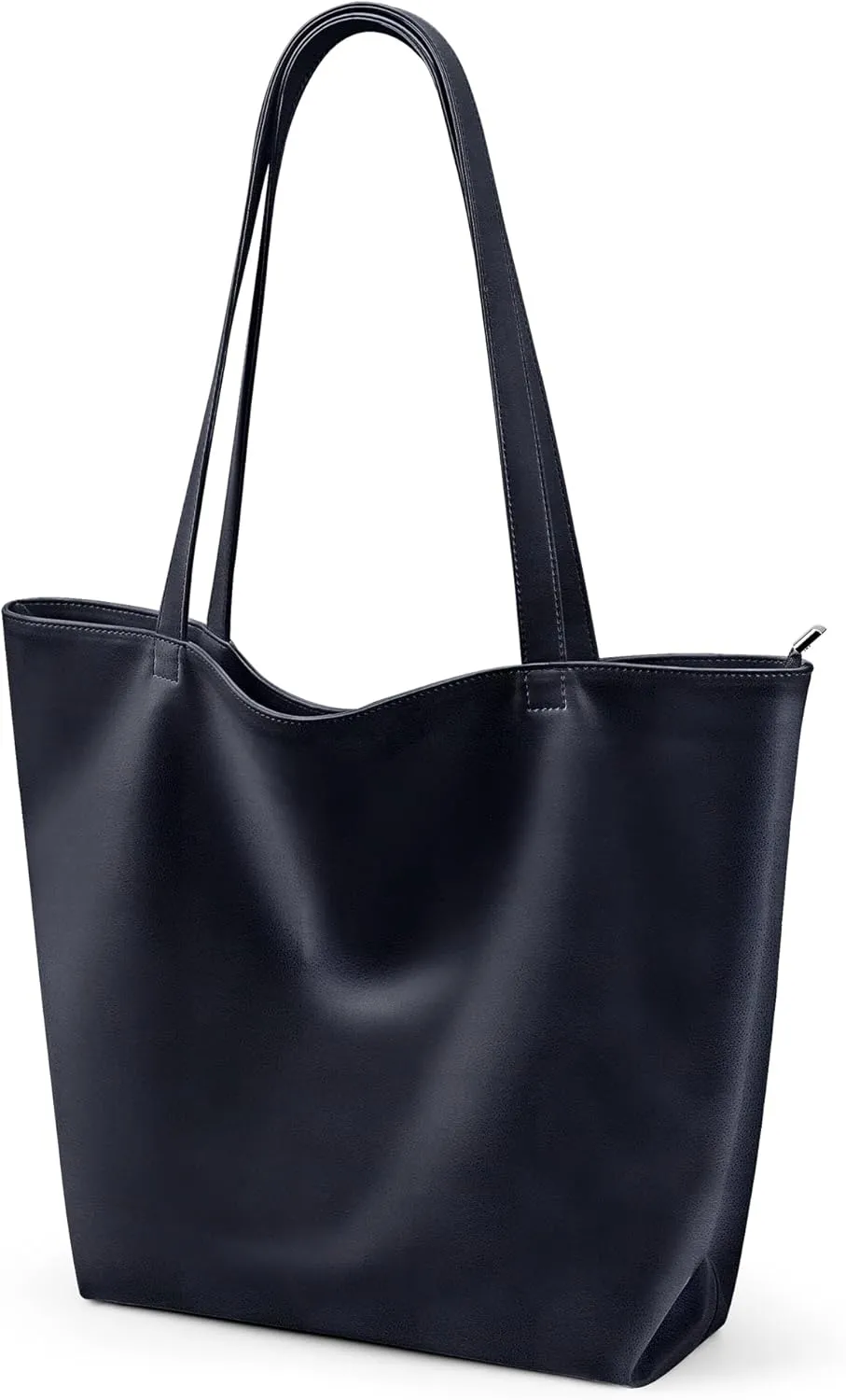 WLLWOO WLLWOO Soft PU Leather Tote Bag for Women Large Casual Hobo Handbags with Zipper Shoulder Work Bag Travel Purse
