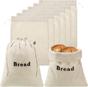 Woanger Linen Bread Bags - Reusable Bread Storage for Homemade Loaves & Pastries - Unbleached, 12 x 15 Inch - Perfect for Bakery, Picnic, Wedding & Camping (6 Pieces)