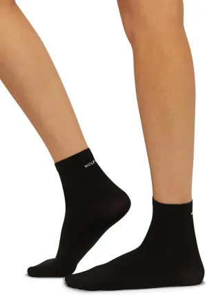 Wolford Silver Logo Socks for Women Iconic Velvet De Luxe 66 Denier Material Enhanced Hand-Applied Shiny Silver Logo Detail
