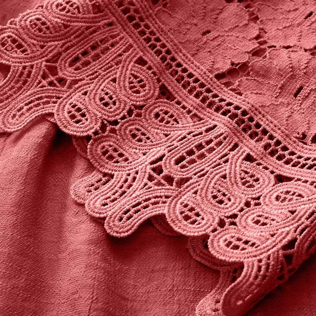 Women Cotton Linen Embroidered Tops Loose Fit Tunic 3/4 Sleeve Summer Blouse Shirts Boho Peasant Trendy Clothes 2024