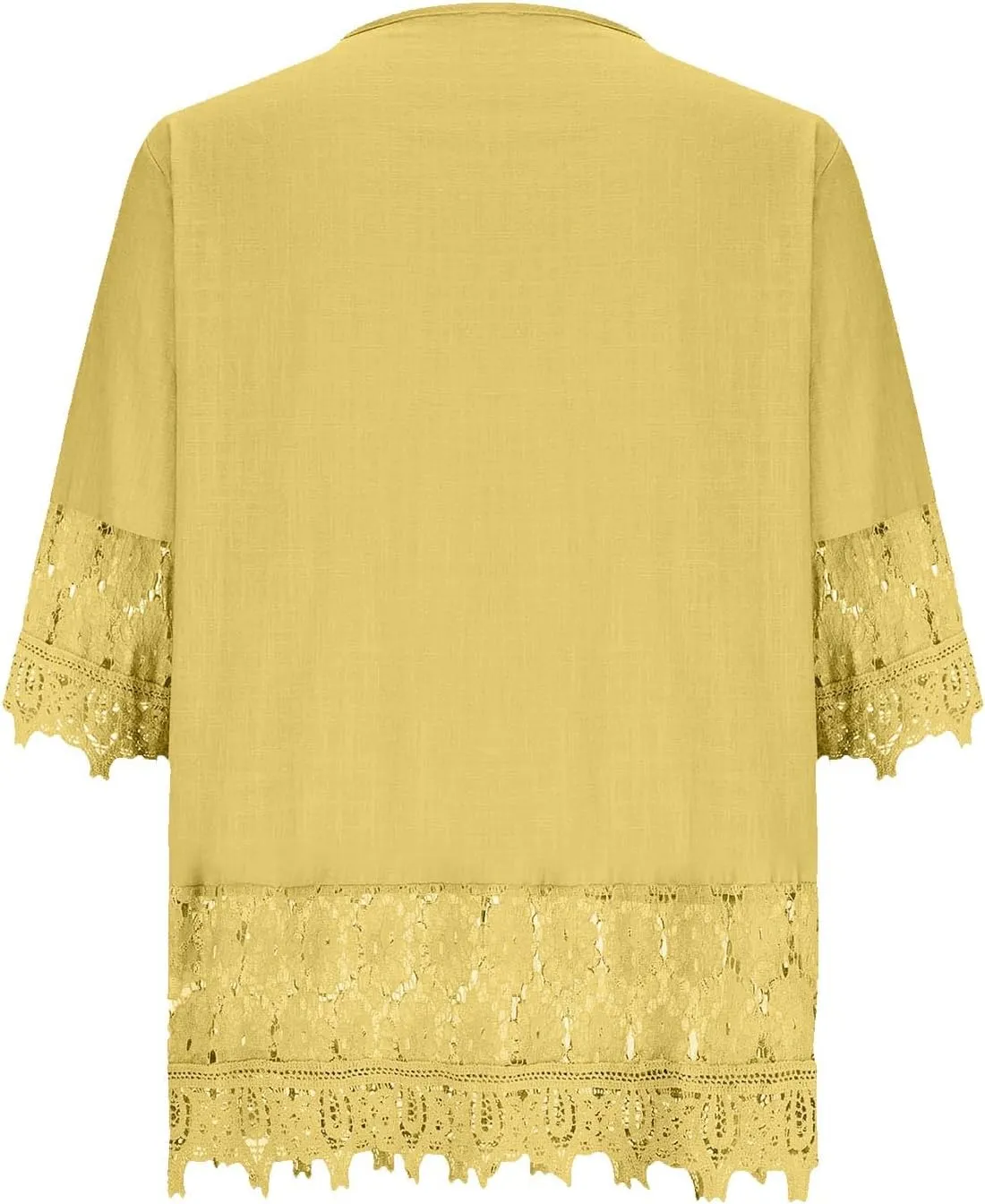 Women Cotton Linen Embroidered Tops Loose Fit Tunic 3/4 Sleeve Summer Blouse Shirts Boho Peasant Trendy Clothes 2024
