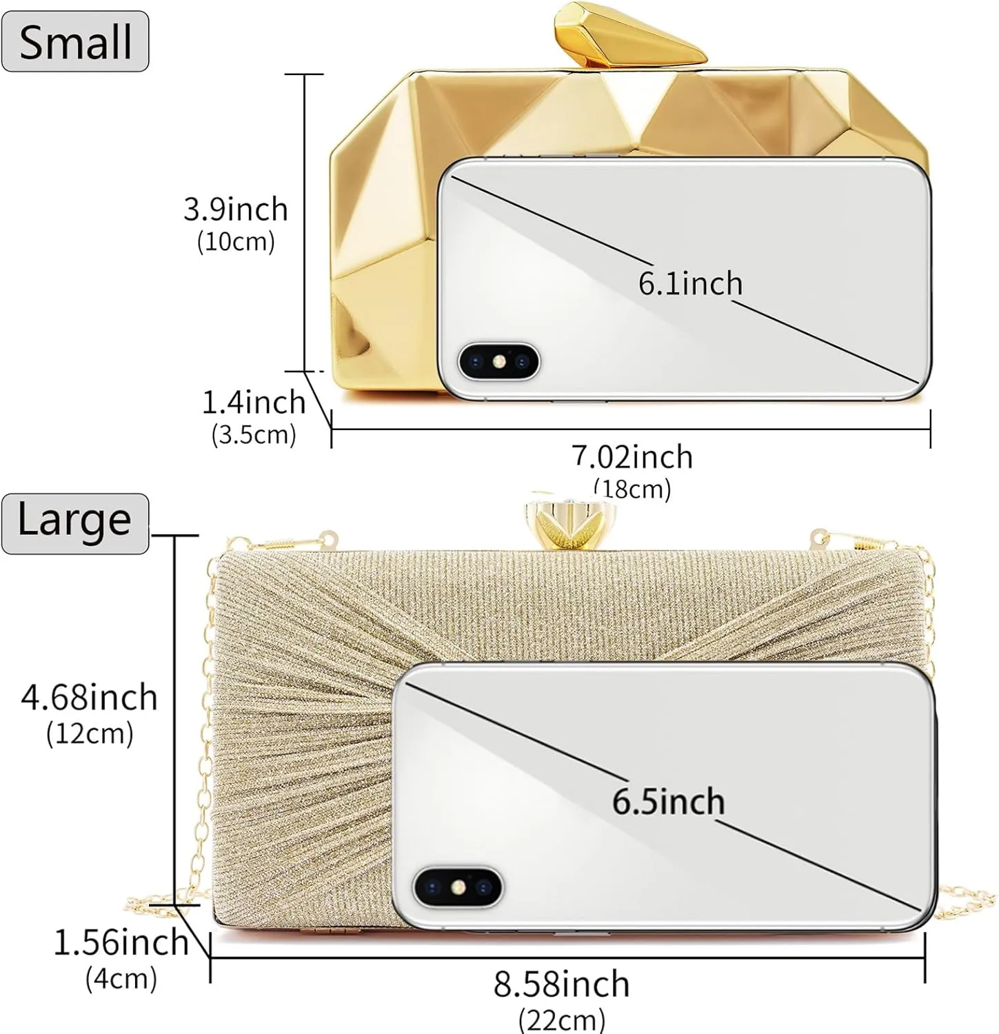 Women Dazzling Pleated Evening Clutch Bag Glitter Pleated Bow Handbag Wedding Purse Party Bag Formal Clutches