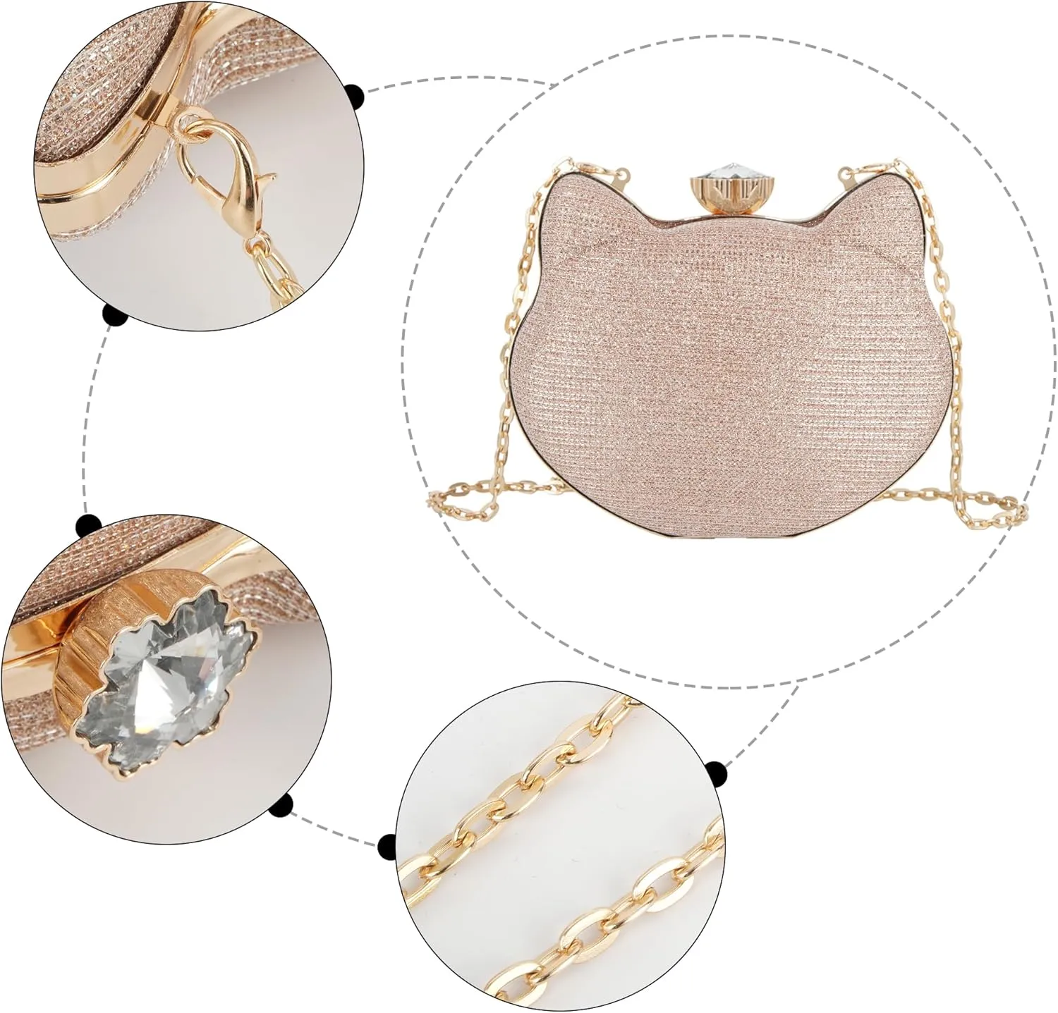 Women Evening Bag Clutch Tote Chain Shoulder Handbag Purse