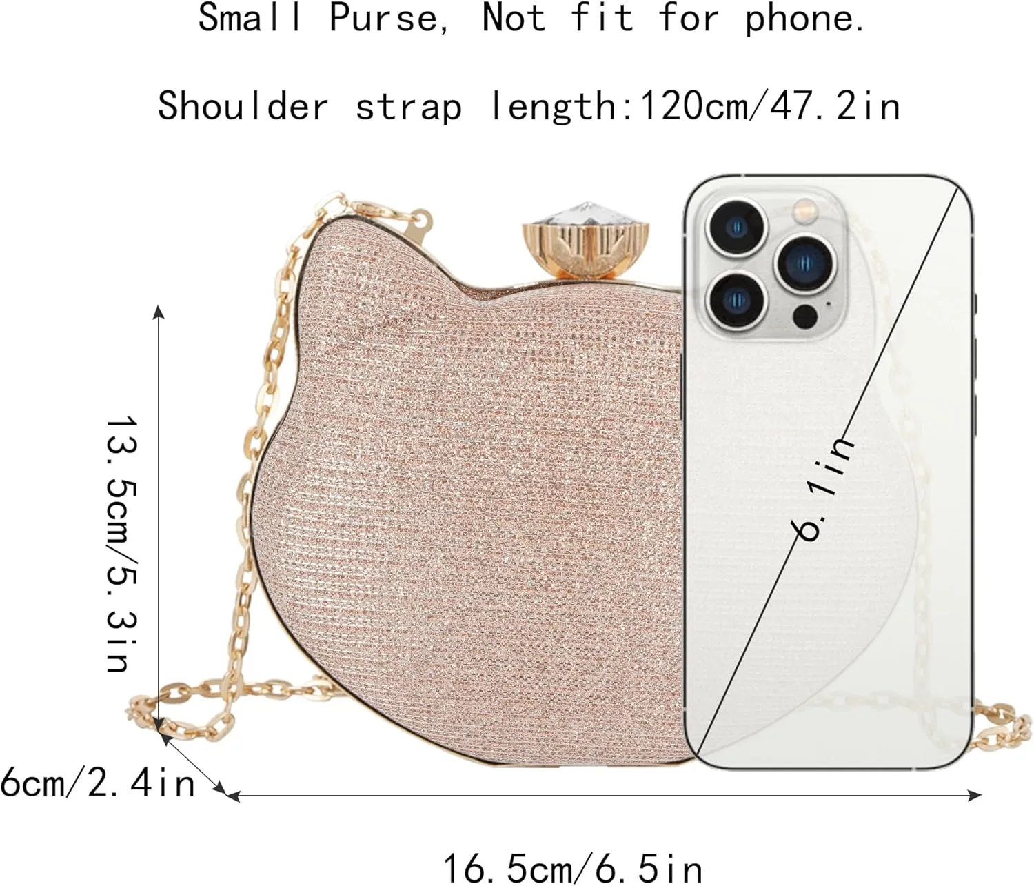 Women Evening Bag Clutch Tote Chain Shoulder Handbag Purse