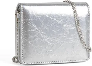 Women Fashion Small Purse Evening Bag with Crossbody Chain PU Leather Portable Coin Purse Lipsticks Earphone Organizers