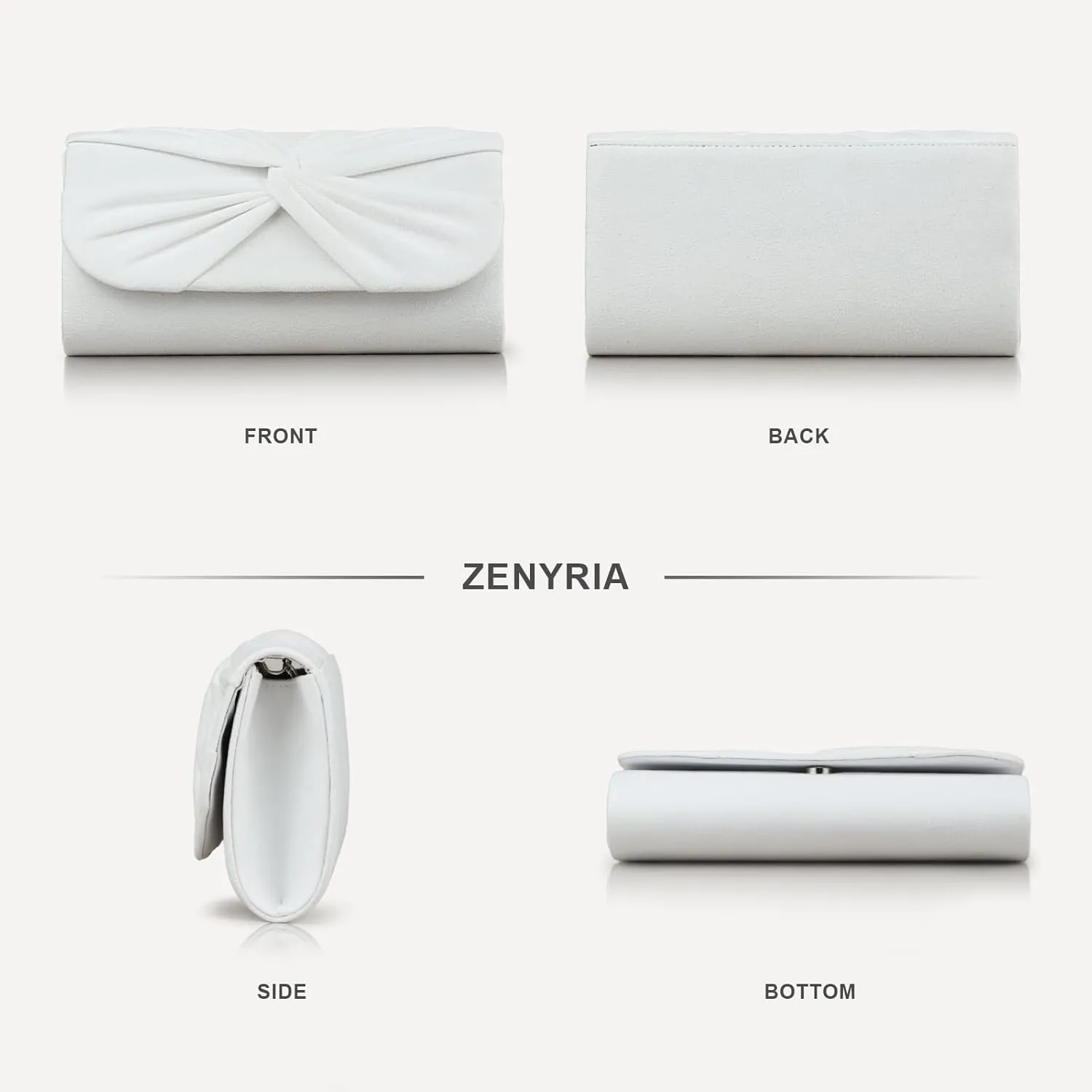 Women Faux Suede Bow Evening Clutch Bags Formal Party Clutch Wedding Party Purse Prom Clutch
