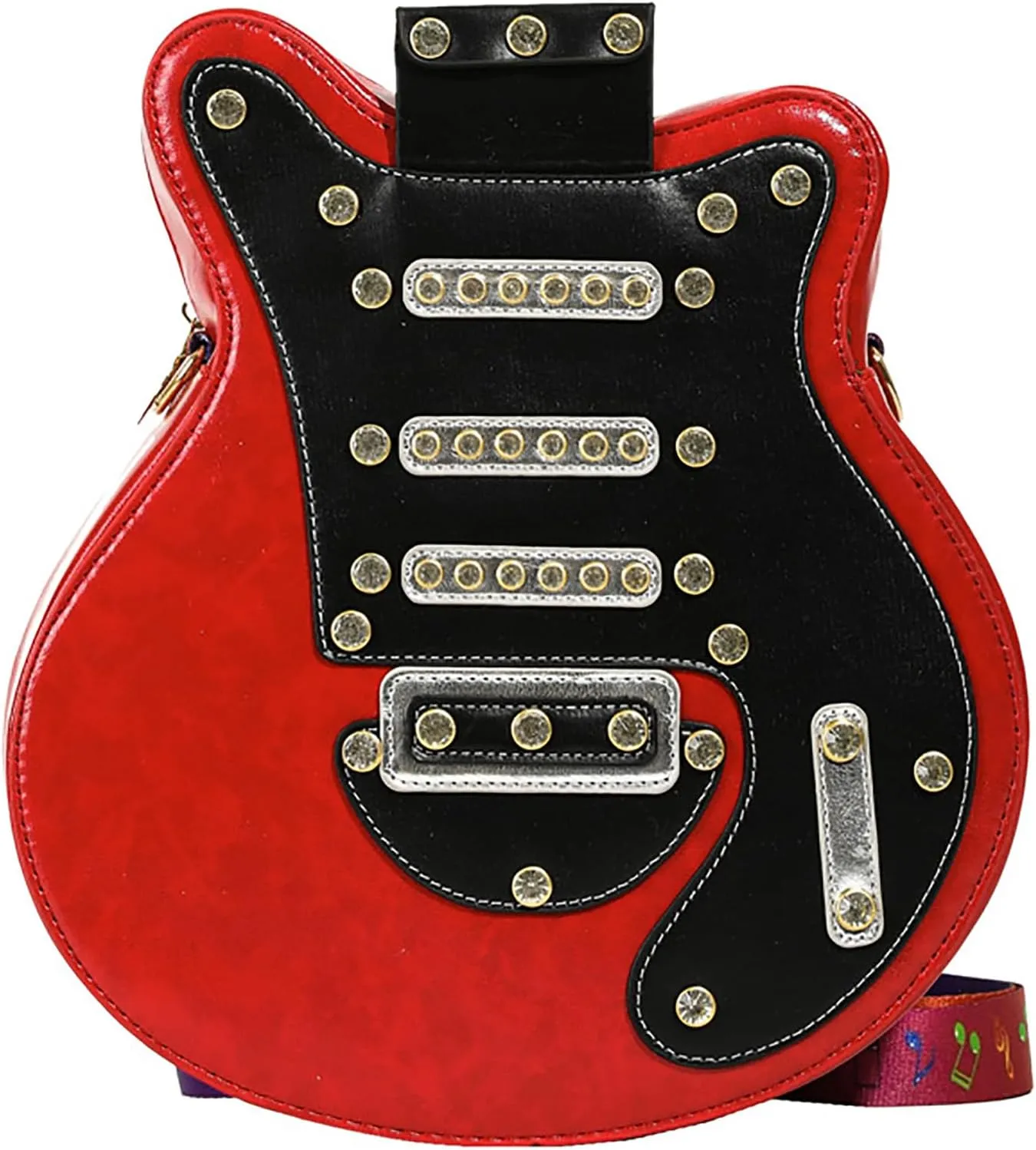 Women Guitar Shaped Backpack Unique Crossbody Shoulder Bag PU Leather Novelty Guitar Purse