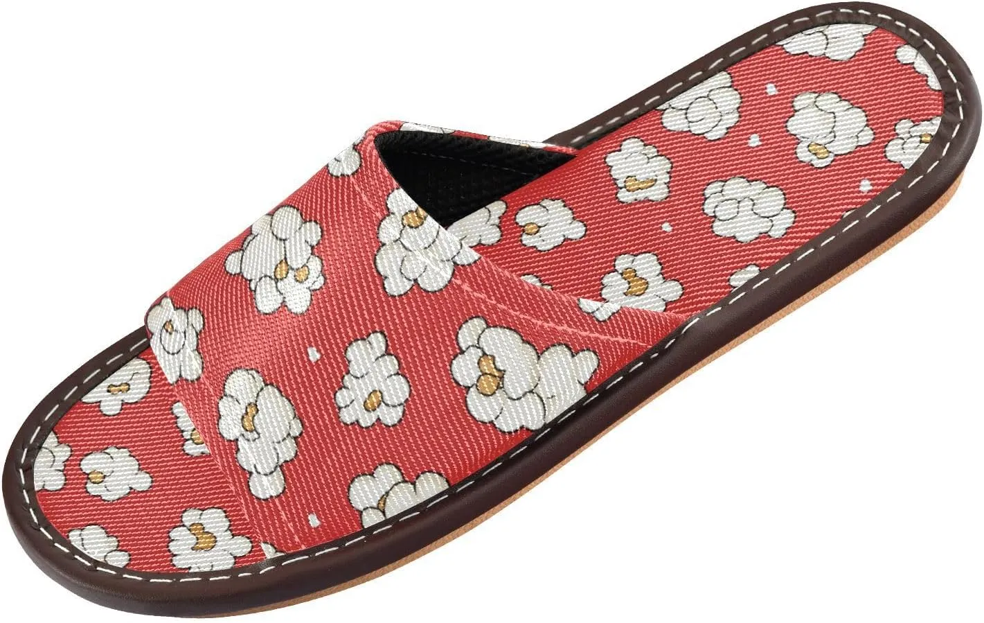 Women Men House Slippers Open Toes Travel Shoes Popcorn for Bathroom Pool Hotel Spa Beach