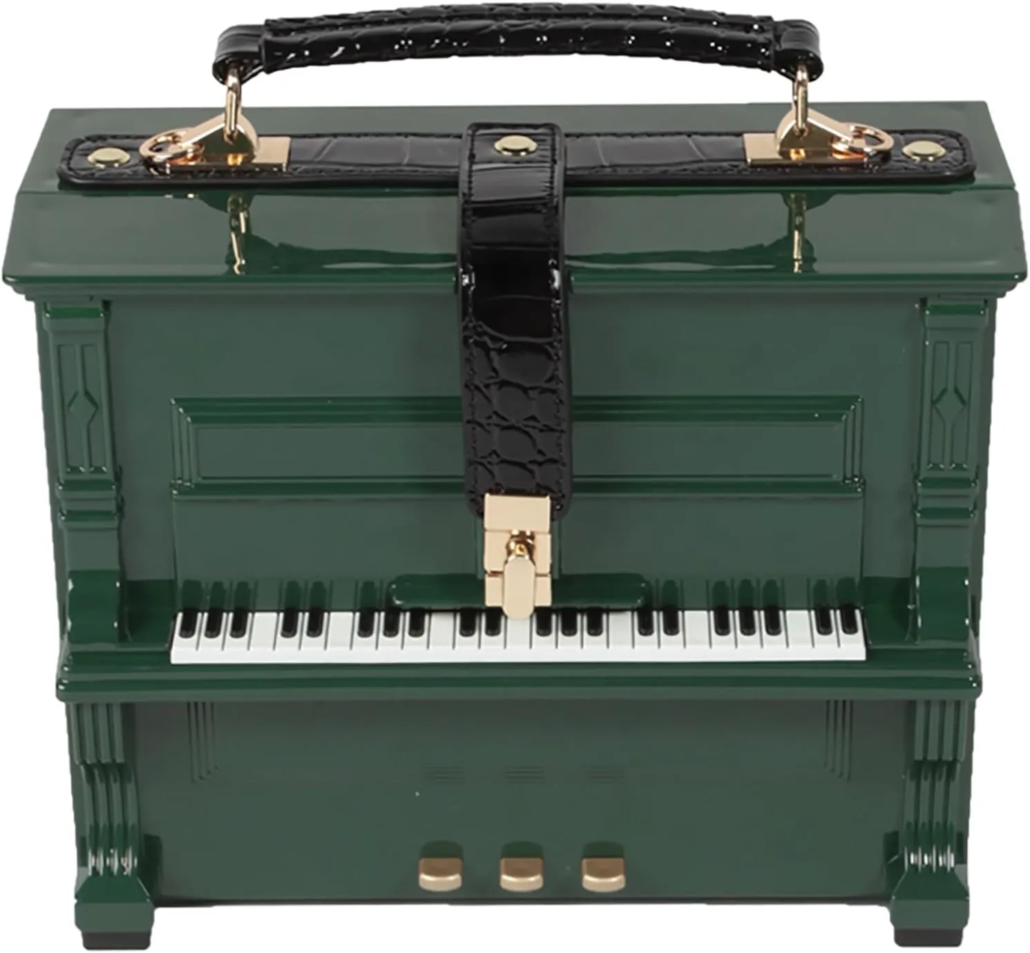 Women Piano Shaped Crossbody Shoulder Bag Handbag Acrylic Unique Novelty Piano Purse