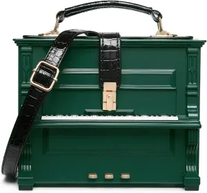 Women Piano Shaped Crossbody Shoulder Bag Handbag Acrylic Unique Novelty Piano Purse