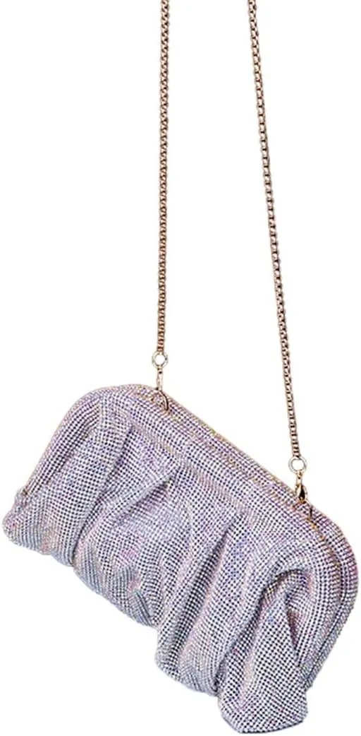Women Rhinestone Clutch Purse Diamond Evening Bag Chain Handbag Ladies Dumpling Bag Wedding Party Purse