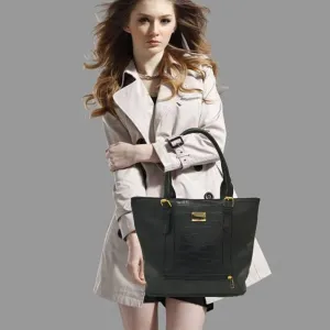 Women Shoulder Bag Crocodile Pattern Bucket Bag Contrasting Colors Tote Bag Large Capacity Handbag