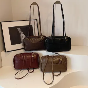 Women Shoulder Bag PU Leather Trendy and Functional Handbag Large Capacity with Adjustable Strap