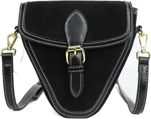 Women Shoulder Bag, Vintage Large Capacity PU Leather Triangle Purse Button Closure Crossbody Bag