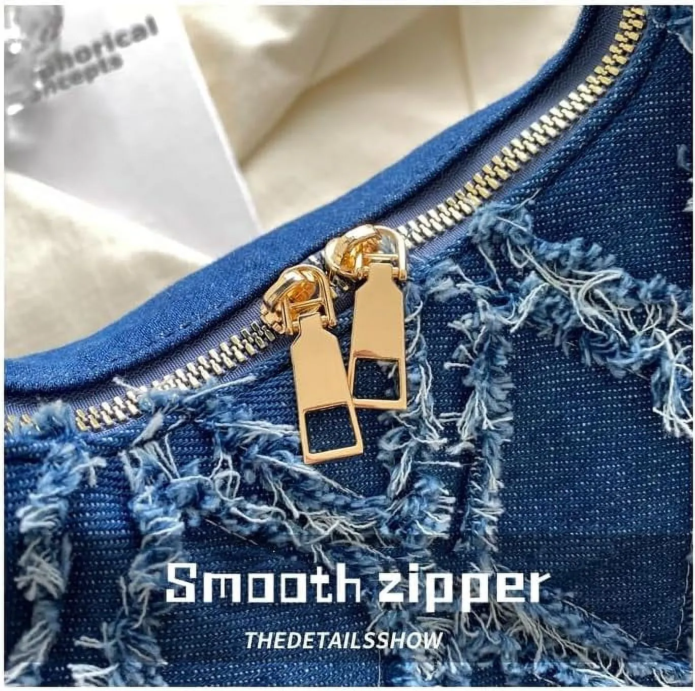 Women Small Shoulder Bags Quilted Crossbody Distressed Jean Denim Purse Evening Bag Clutch Handbag with Chain Strap