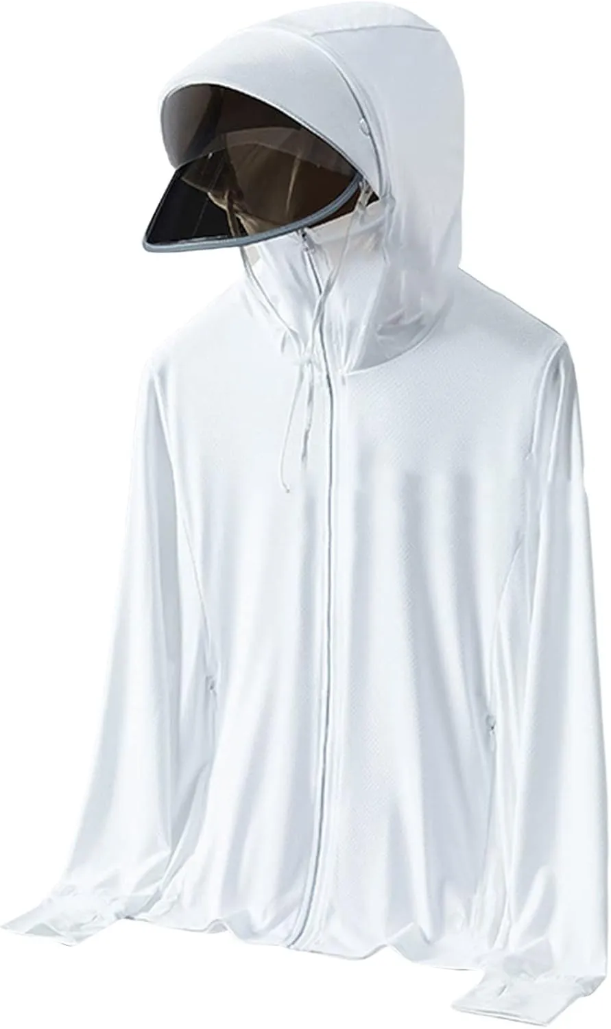 Women SPF Uv Sun Protection Cooling Light Shirt with Pockets Zip Up Long Sleeve Sun Jacket Outdoor Solid Color Shirts