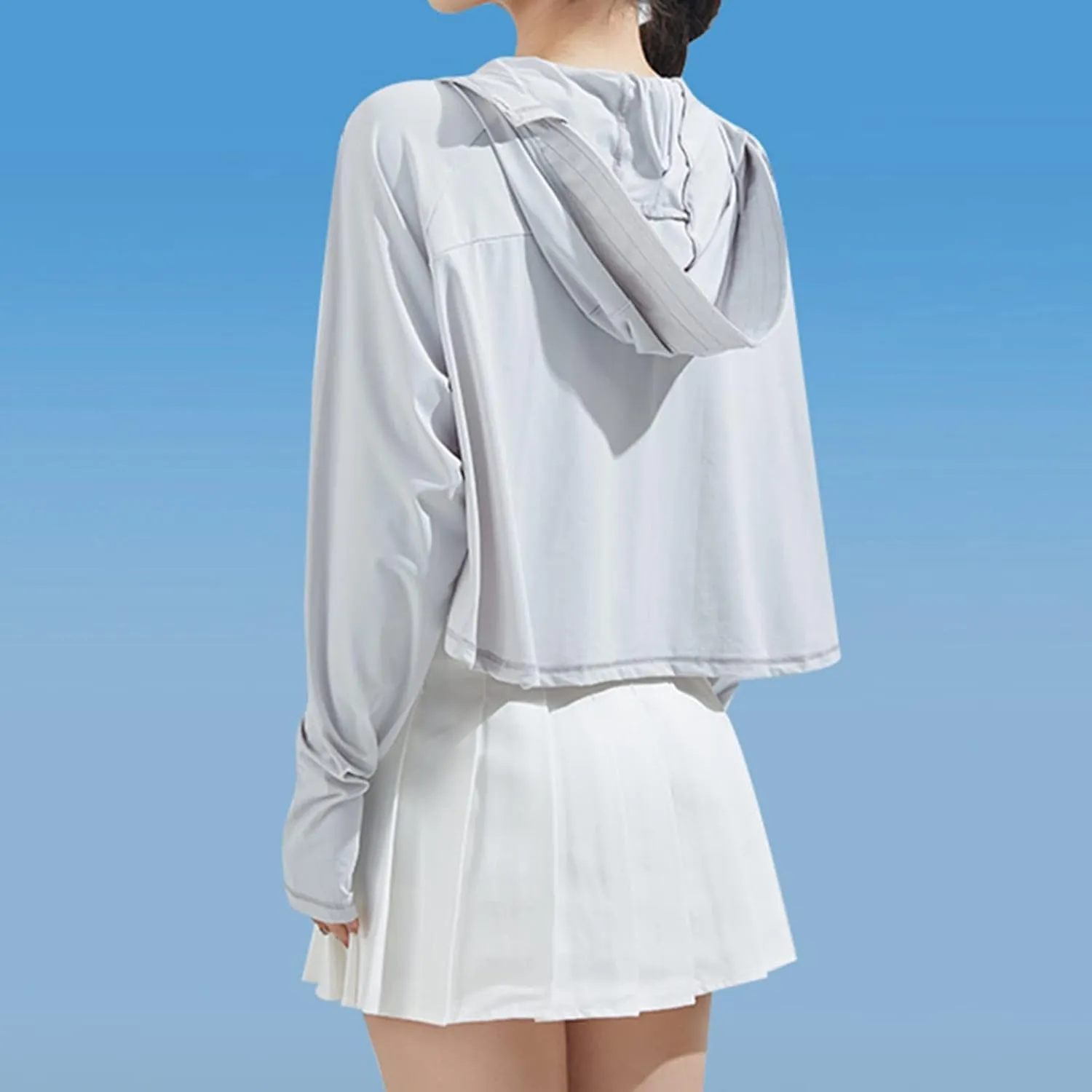 Women SPF Uv Sun Protection Cooling Light Shirt with Pockets Zip Up Long Sleeve Sun Jacket Outdoor Solid Color Shirts