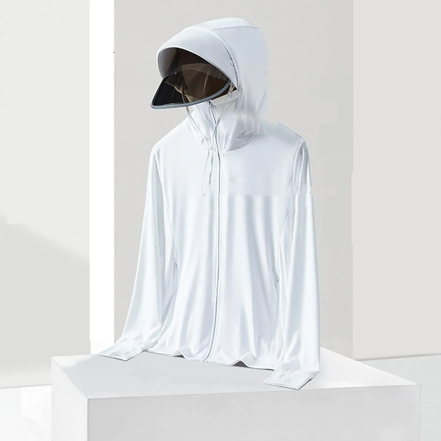 Women SPF Uv Sun Protection Cooling Light Shirt with Pockets Zip Up Long Sleeve Sun Jacket Outdoor Solid Color Shirts