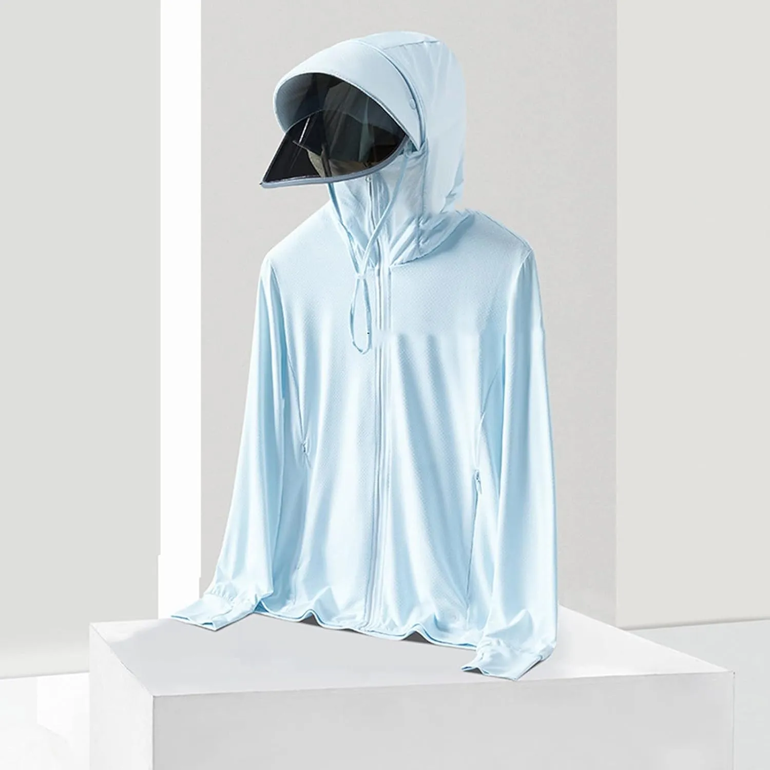 Women SPF Uv Sun Protection Cooling Light Shirt with Pockets Zip Up Long Sleeve Sun Jacket Outdoor Solid Color Shirts