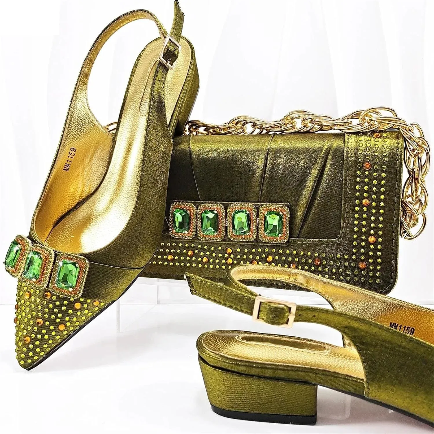 Women’s African Themed Wedding Shoes and Matching Clutch Combo Pointed Toe Comfortable Heels for Bride