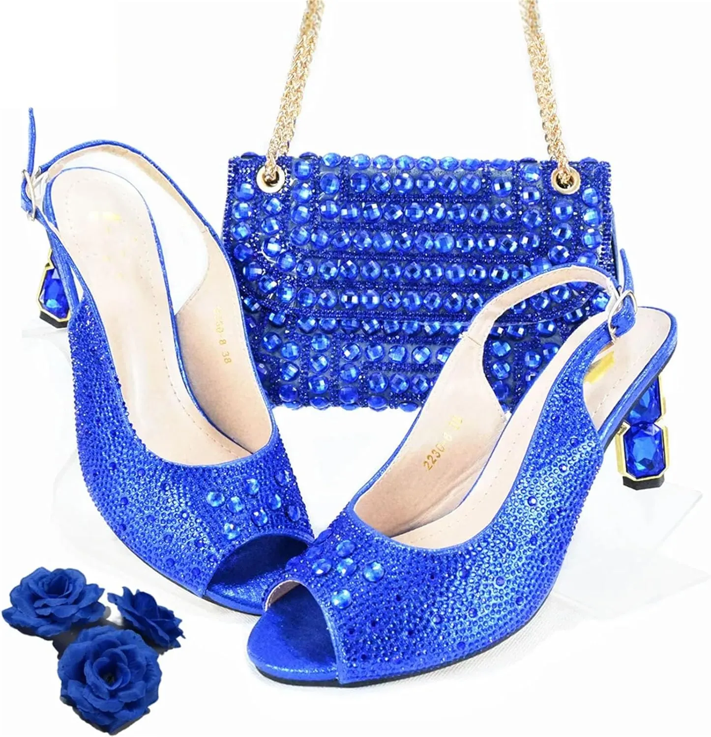 Women’s African Themed Wedding Shoes and Matching Purse Set Pointed Toe Comfortable Heels for Bride and Bridesmaids