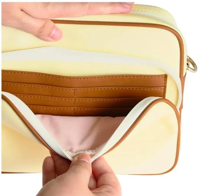 Womens Anti-Theft Water-Proof Travel Crossbody Bag with Locking Clasps Chain Strap
