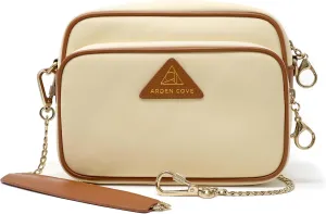 Womens Anti-Theft Water-Proof Travel Crossbody Bag with Locking Clasps Chain Strap
