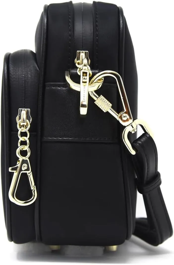 Womens Anti-Theft Water-Proof Travel Crossbody Bag with Slash-Resistant Faux Leather & Locking Clasps Strap