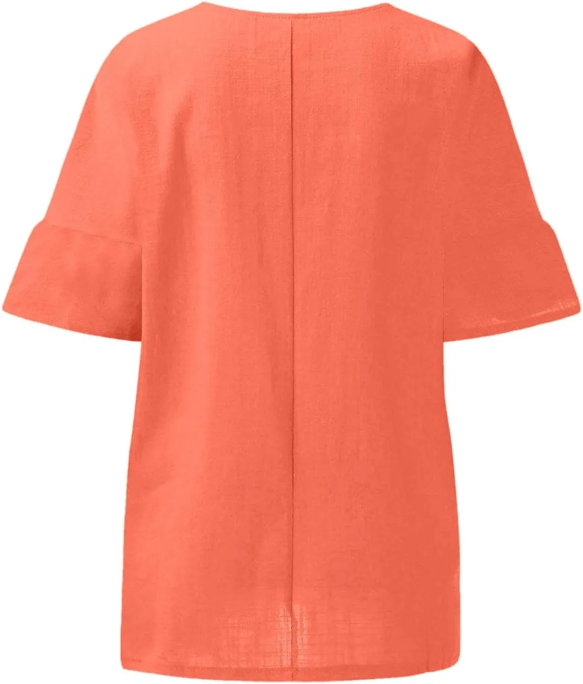 Women's Button Down Shirts Solid Long Sleeve Cotton Linen Summer Casual Soft Blouse Top Loose Fit Tops