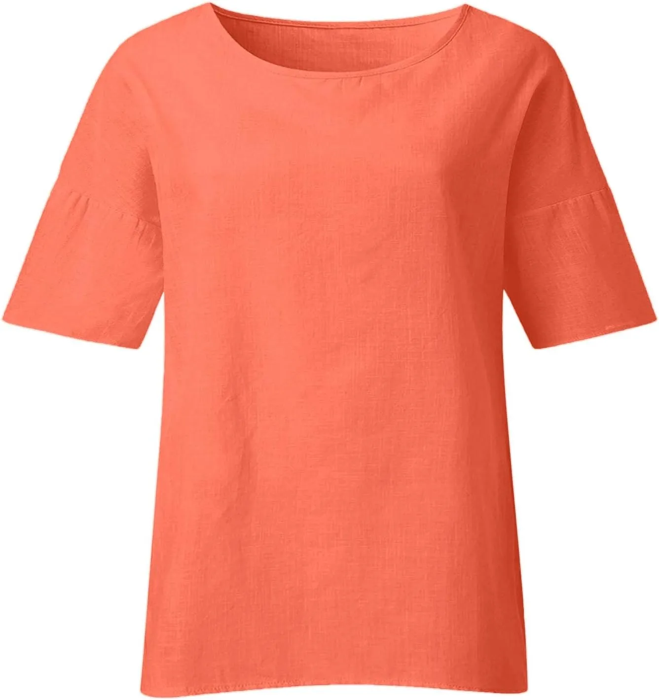 Women's Button Down Shirts Solid Long Sleeve Cotton Linen Summer Casual Soft Blouse Top Loose Fit Tops