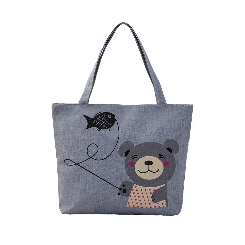 Women's Canvas Artistic Cloth Large Capacity Class Shoulder Bags