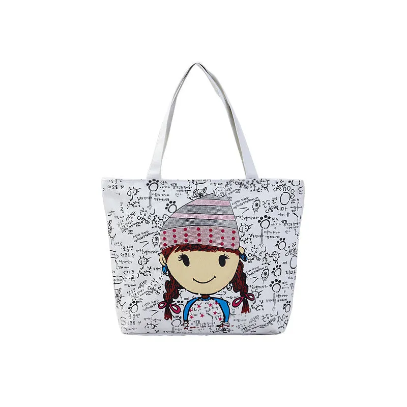 Women's Canvas Artistic Cloth Large Capacity Class Shoulder Bags